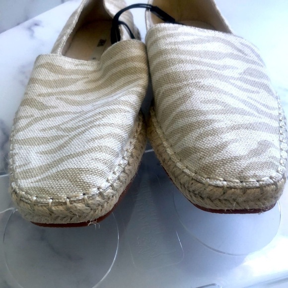 Zara Low Heel Cream  Zebra Animal Print Espadrilles Size EUR 41 US 10 NWT - Picture 7 of 11